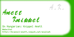 anett knippel business card